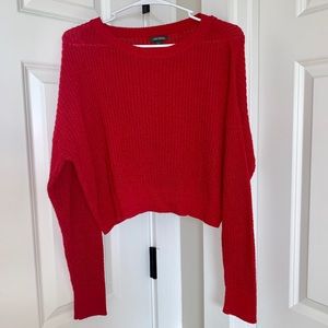 Wild Fable Red Long Sleeved Cropped Sweater - L